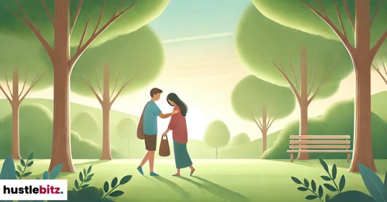 An image of a man comforting a woman.