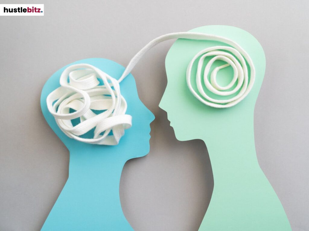 An illustration of two person who is connected in the mind.