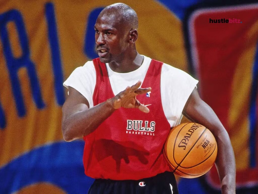 Michael Jordan practicing.