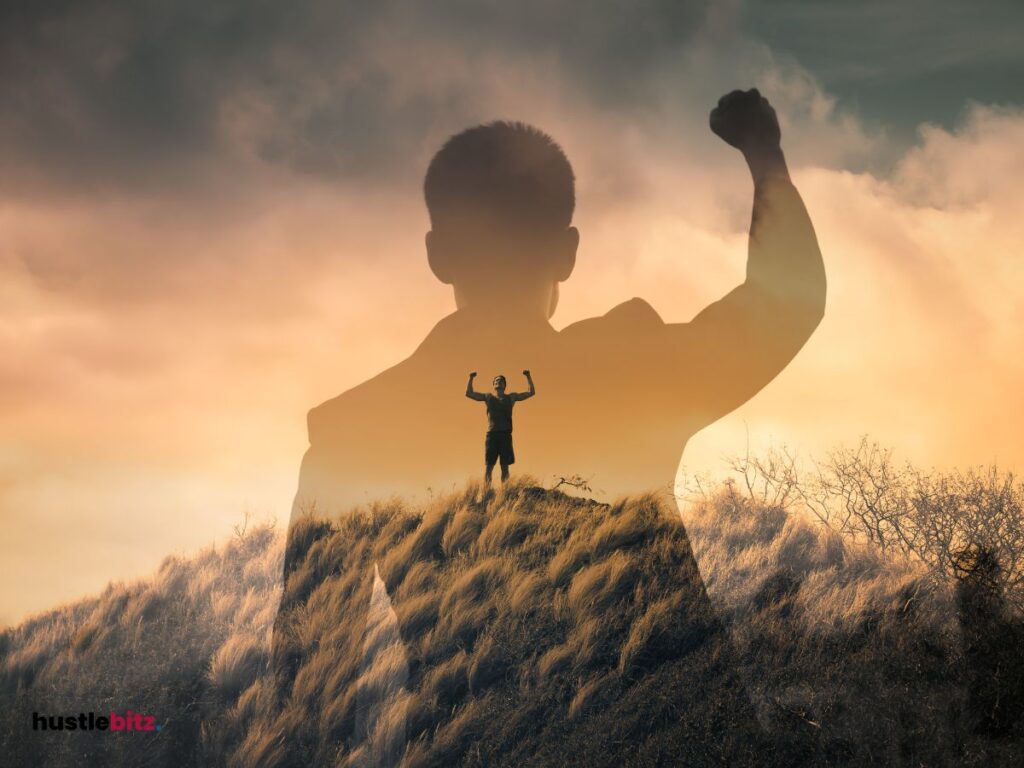 A man standing in the mountain.