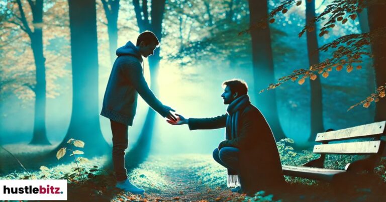 An image of a man crouching down.