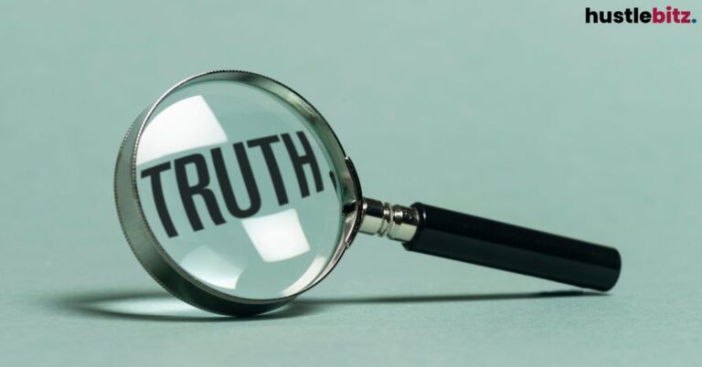 Magnifying glass over "Truth" text.